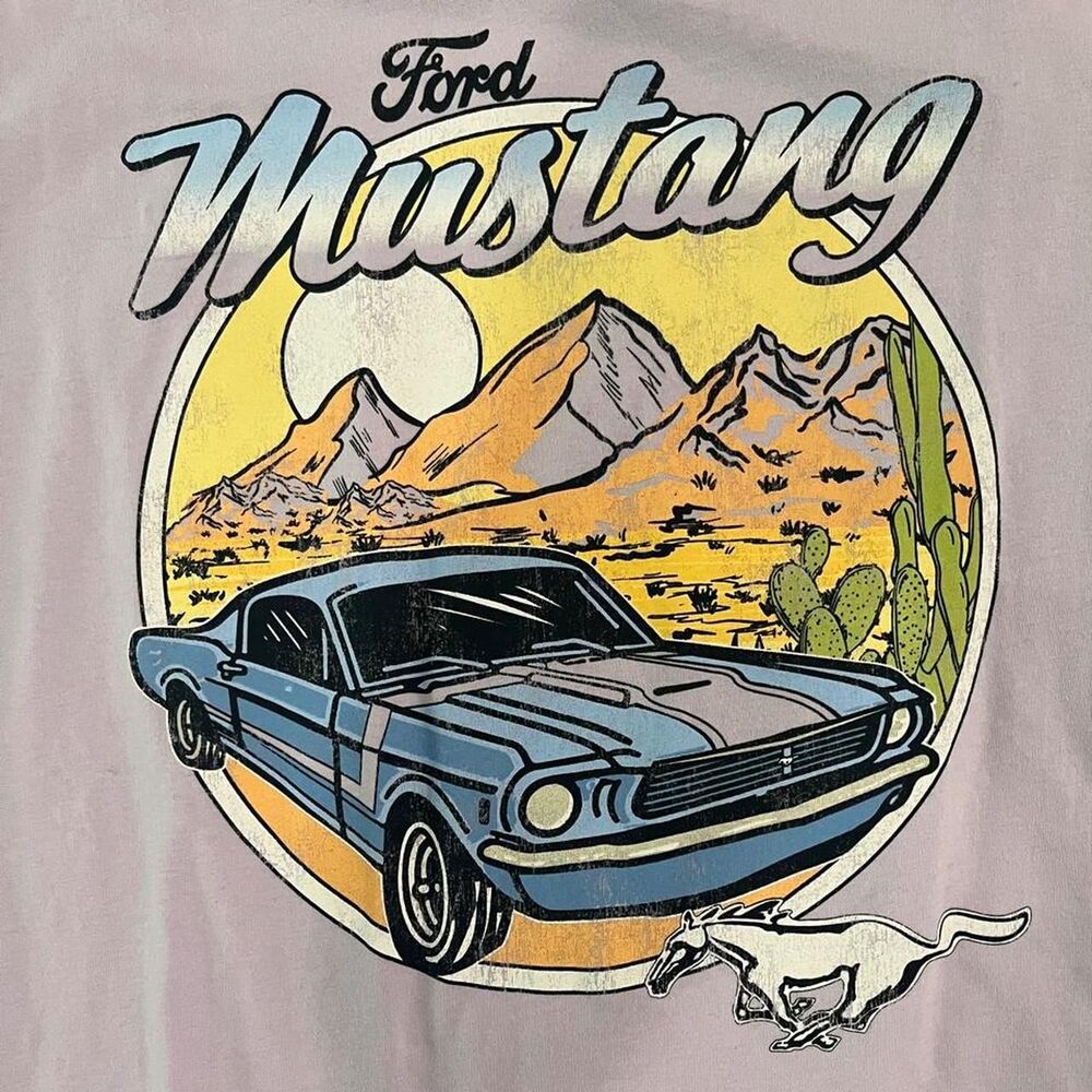 NWT Y2K Ford Mustang Desert Lavender Graphic Tee Coit lilac - Picture 3 of 3
